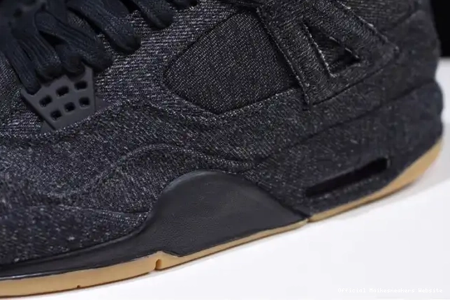 Official Maikesneakers Air x 4 Levi's Jordan AO2571-001 'black' 0605